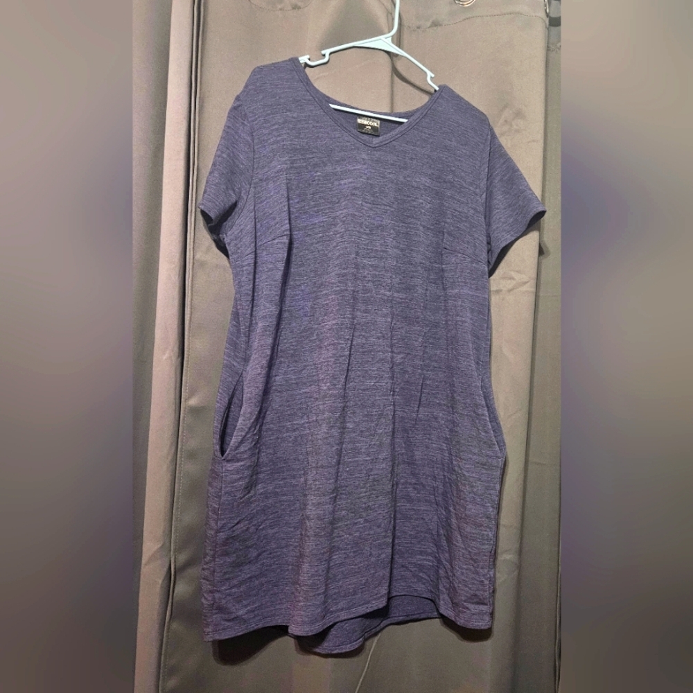 32 Cool Blue Jersey Short Sleeve Dress